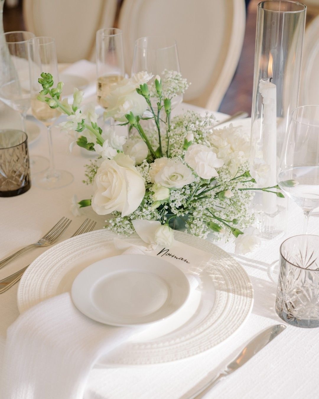 White Textured Table Settings