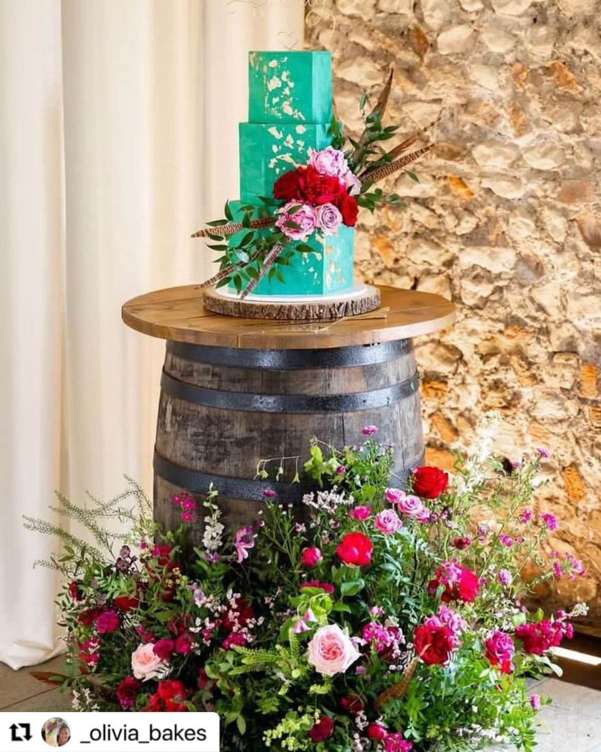 Wine Barrel Cake Tables