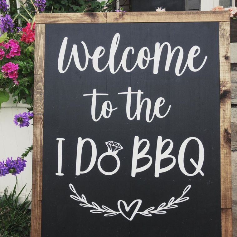 Wood-Stained Chalkboard Sign