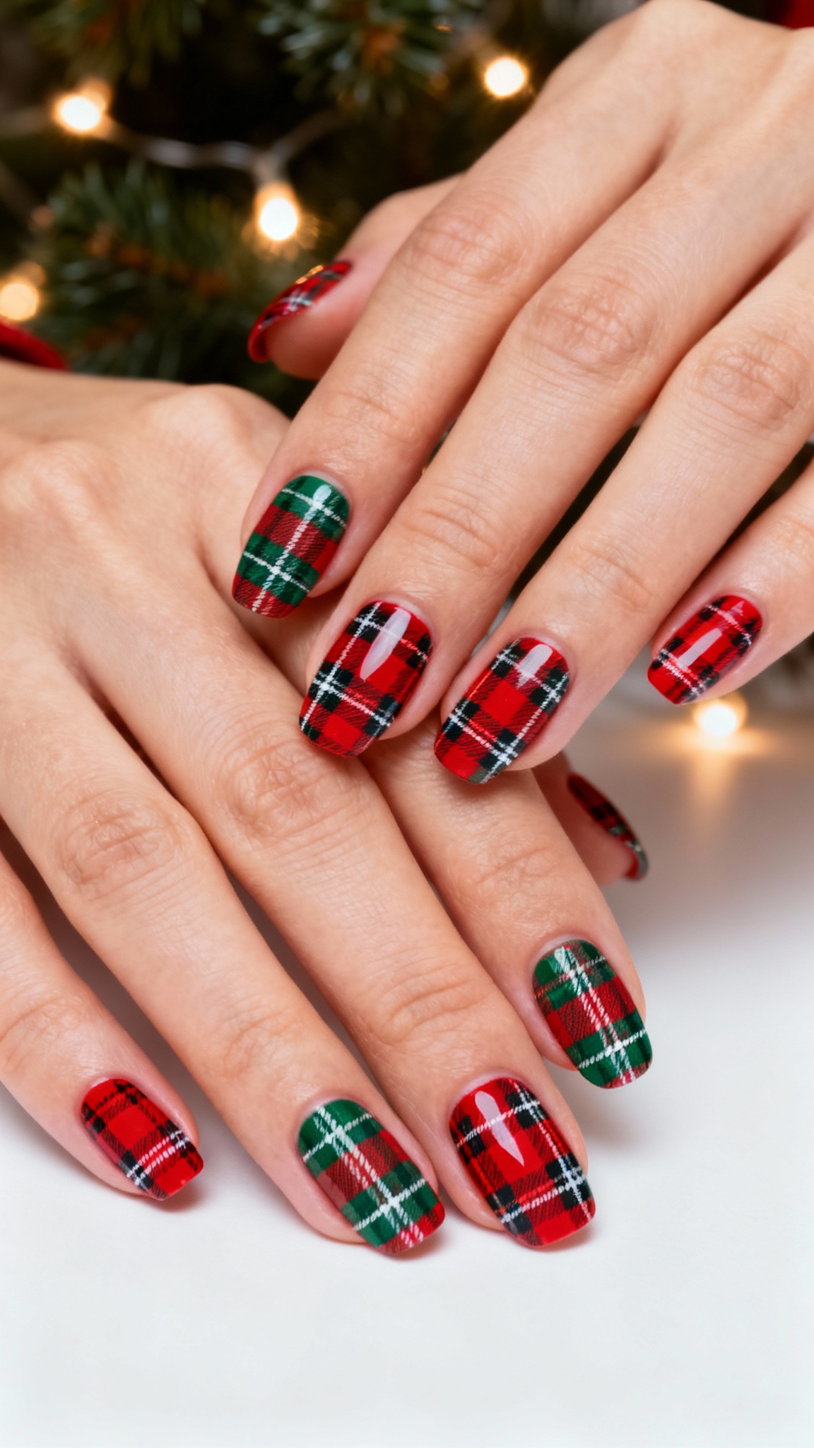 Plaid Pattern Nails