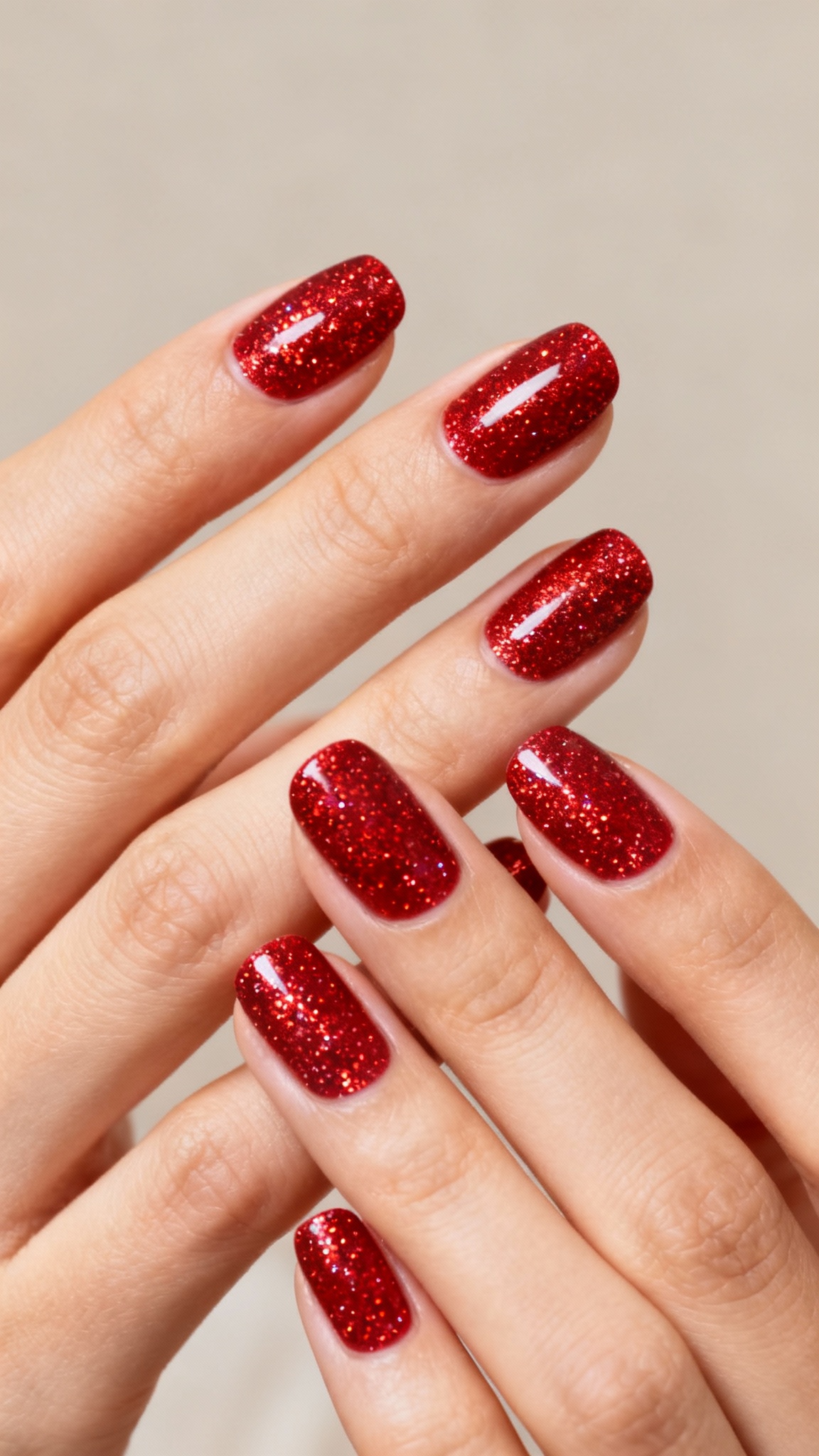 Red Glitter Nails