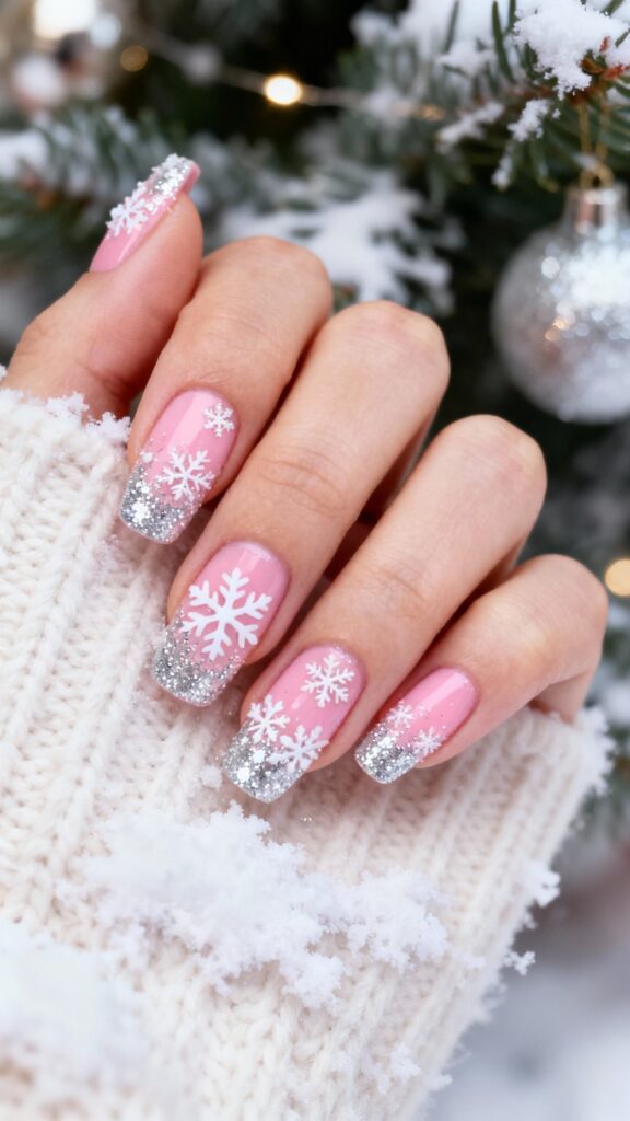 Pink Snowflake Art