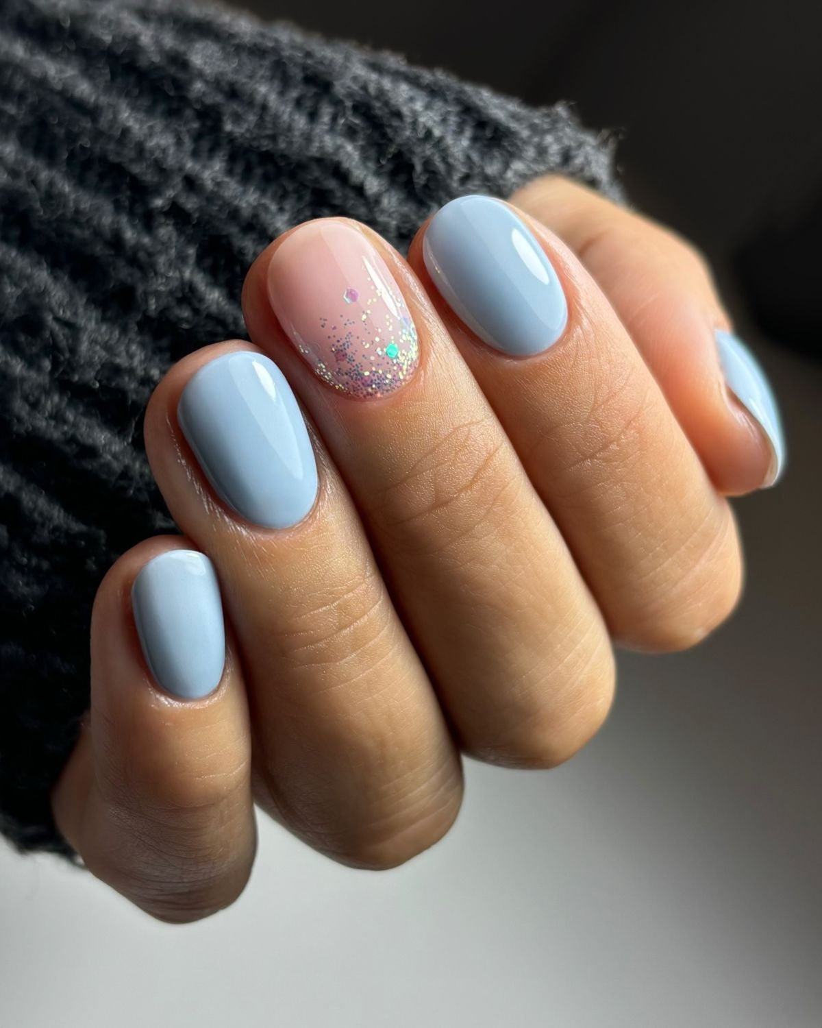 Blue Pink Nails