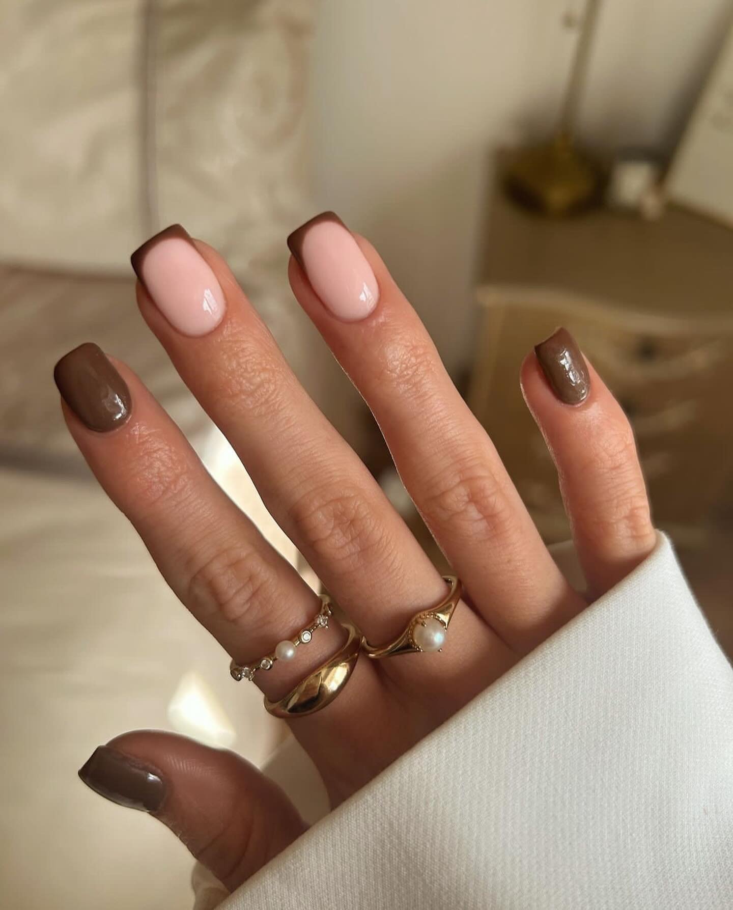 Brown Beige Nails