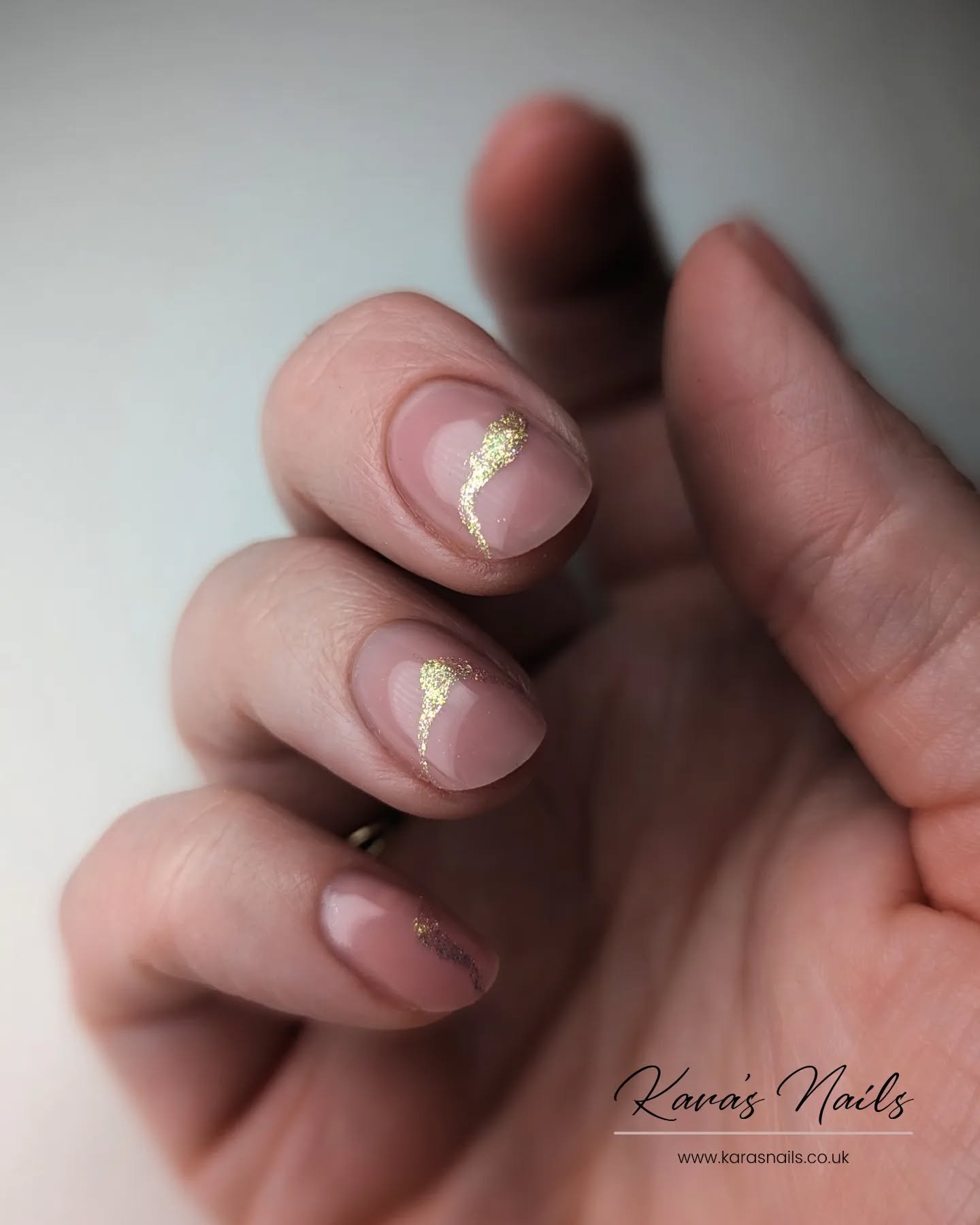 Gold Shimmer Nails