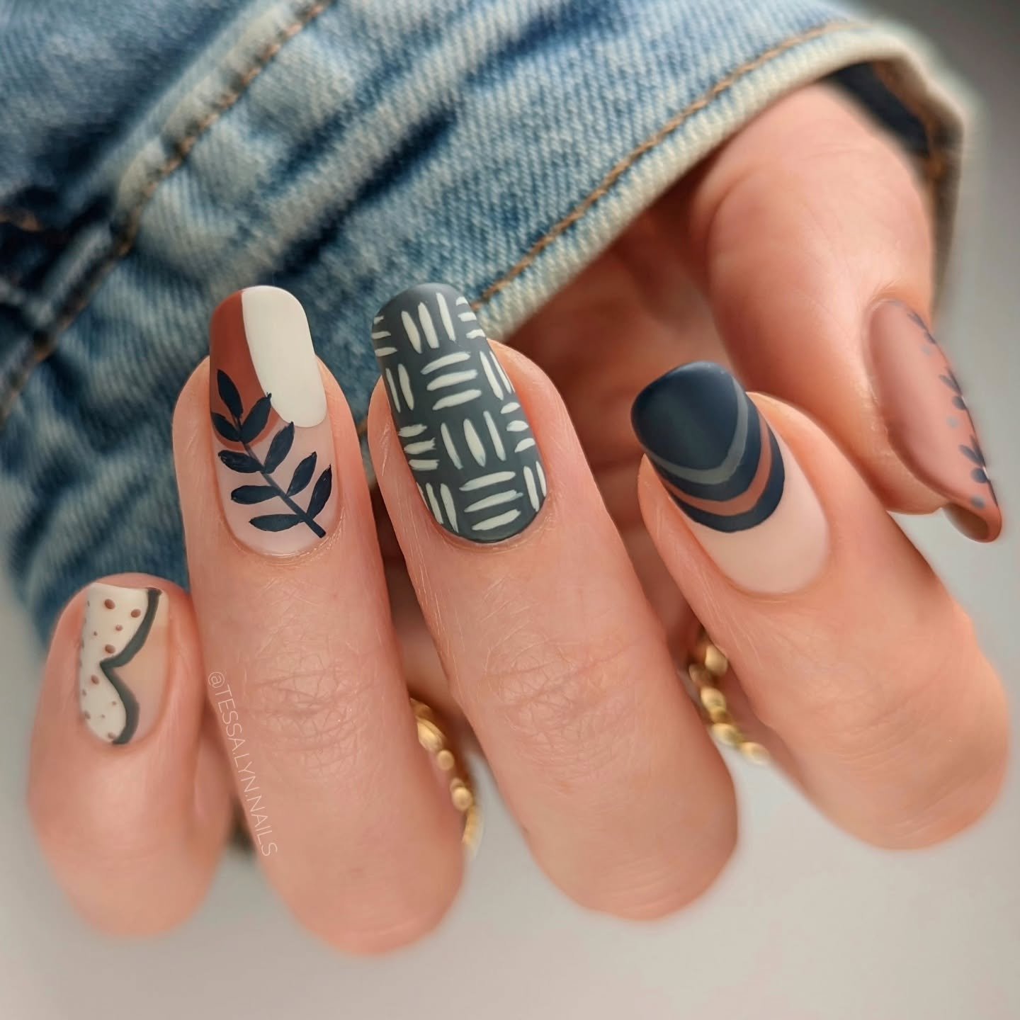 Multicolor Matte Nails