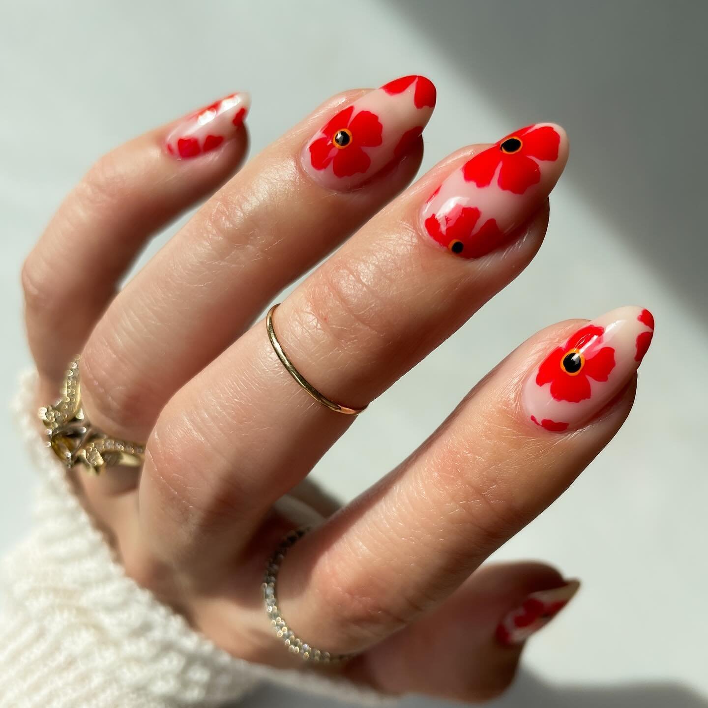 Orange Poppy Nails