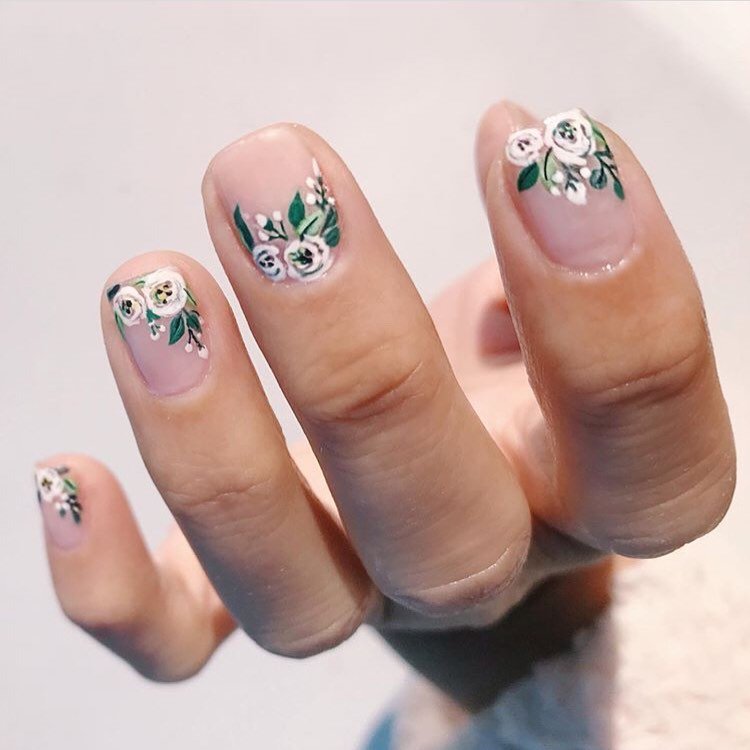 Painted Flower Nails