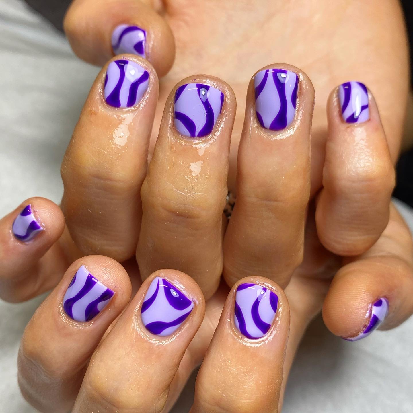 Purple Swirl Nails