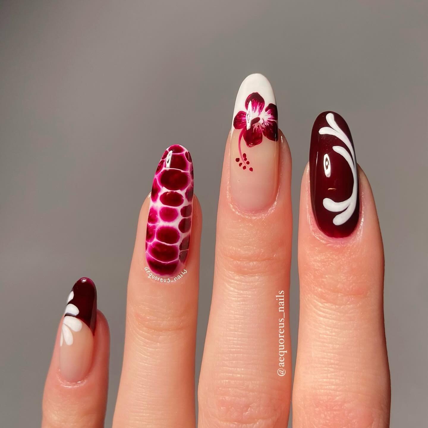 Red Hibiscus Nails