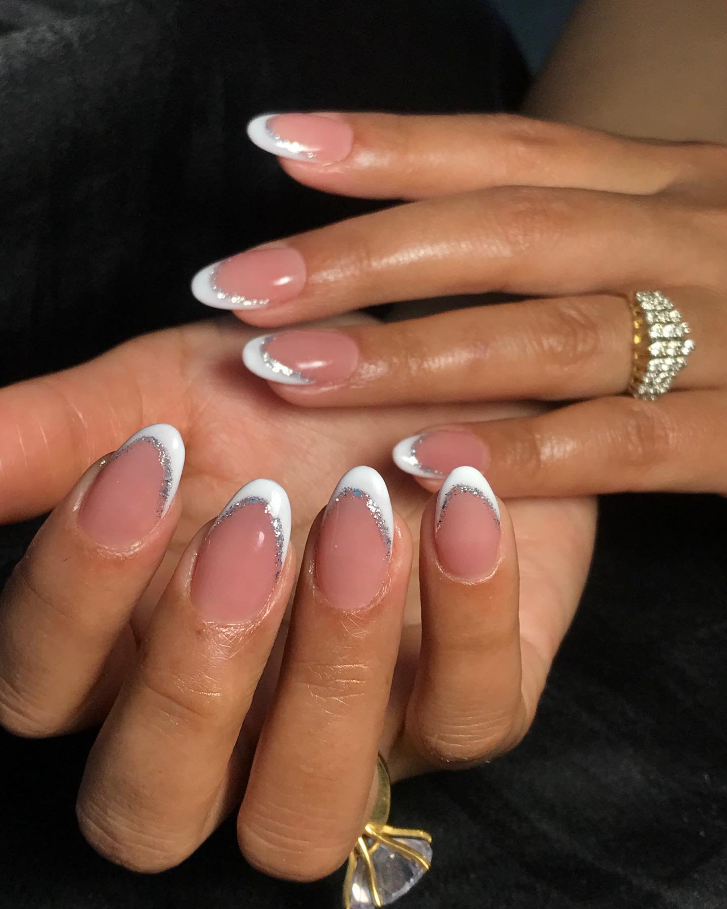 Silver French Manicure