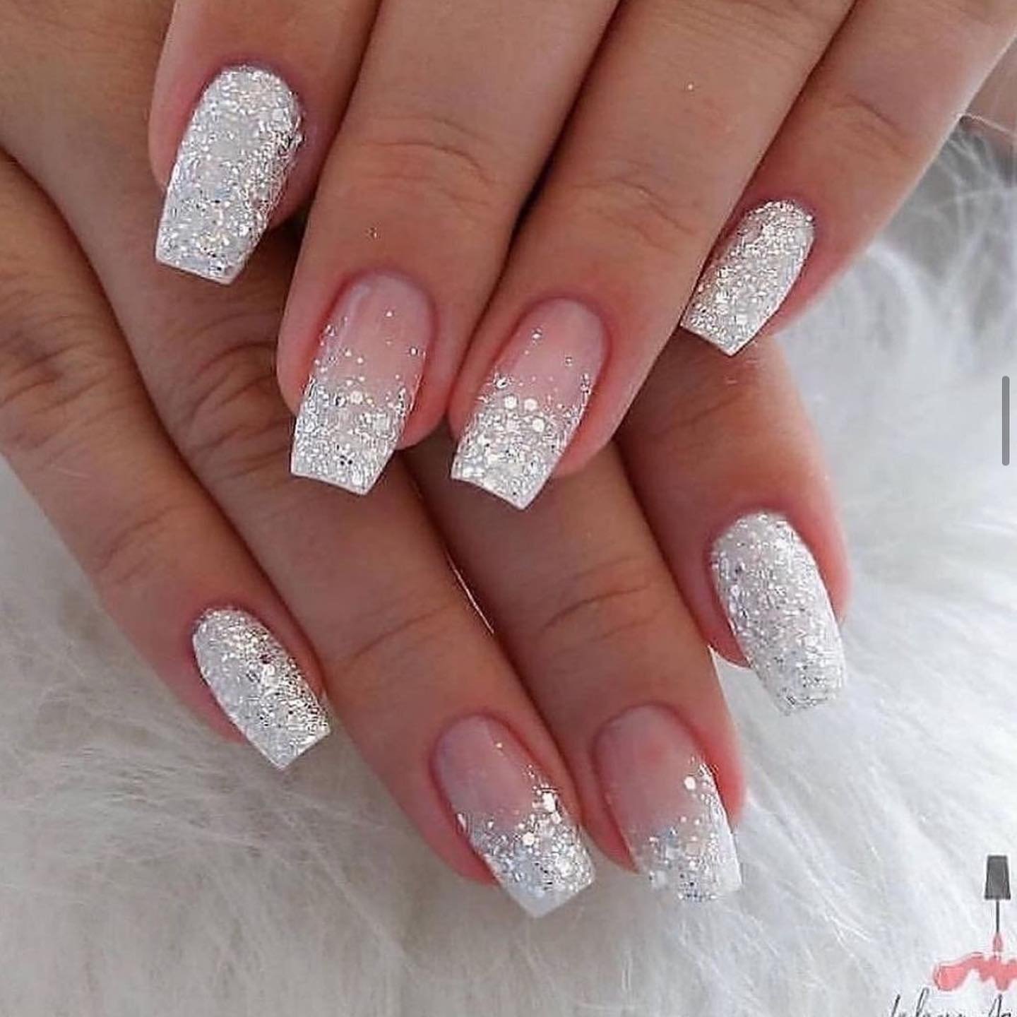 Silver Sequin Nails