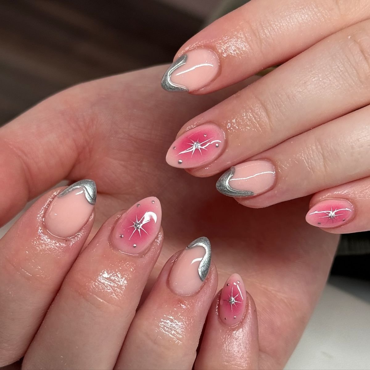 Silver Star Nails