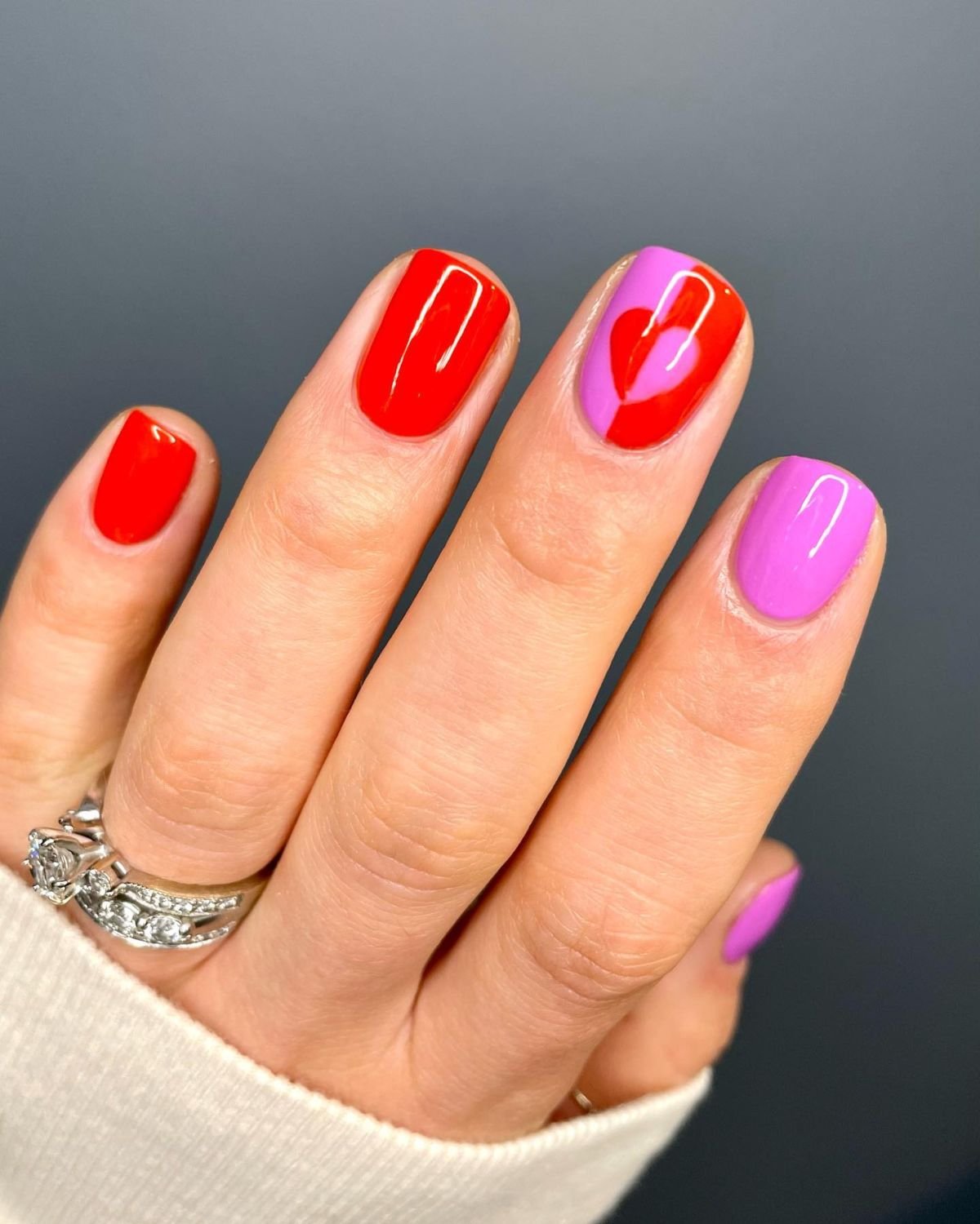 Valentine Heart Nails