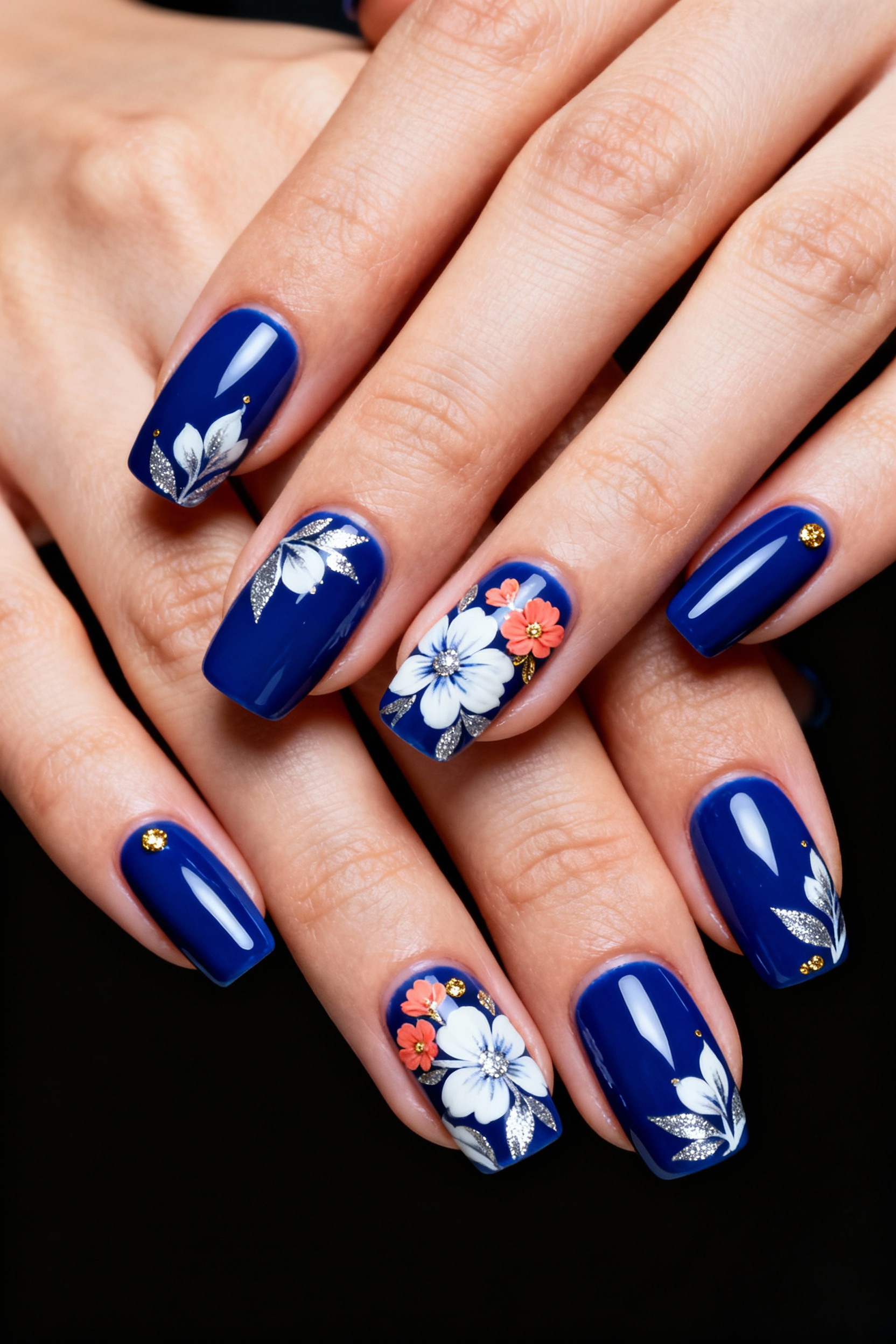 Cobalt Blue Florals
