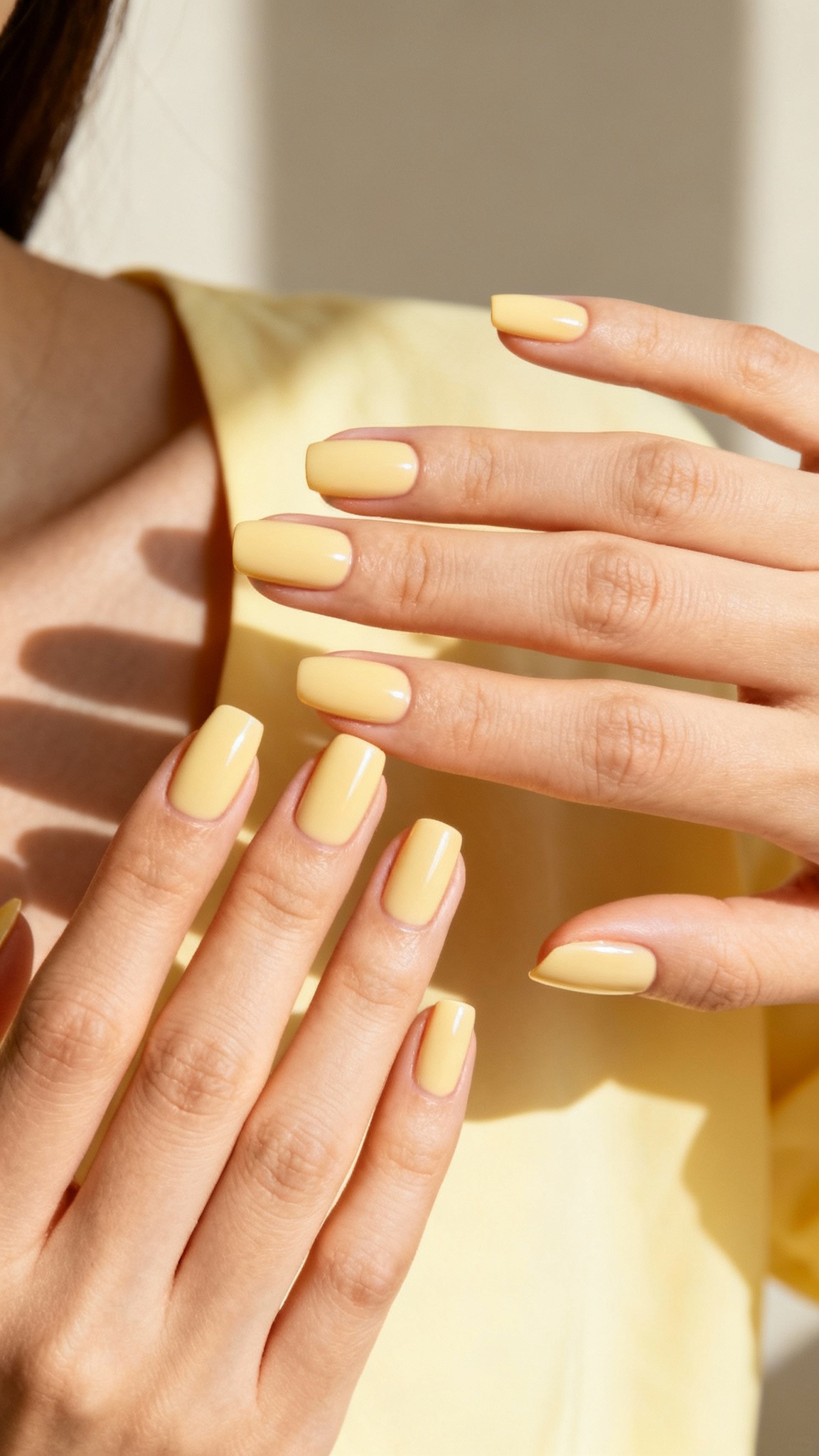 Cream Yellow Nails