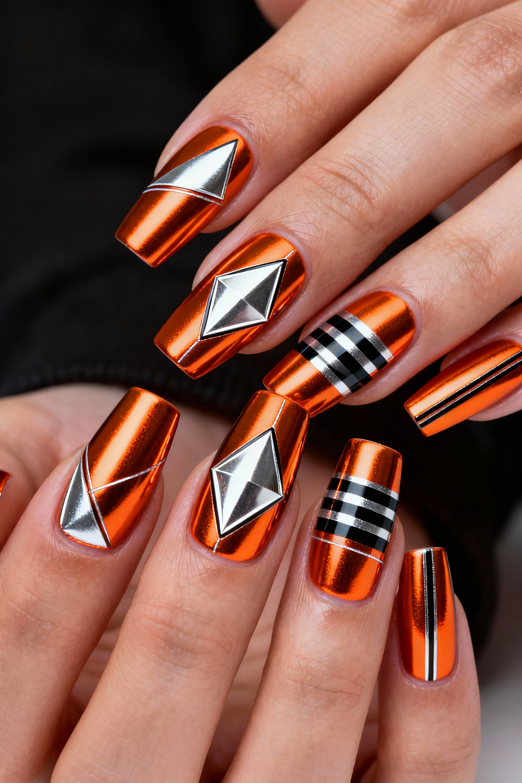 Geometric Chrome Lines