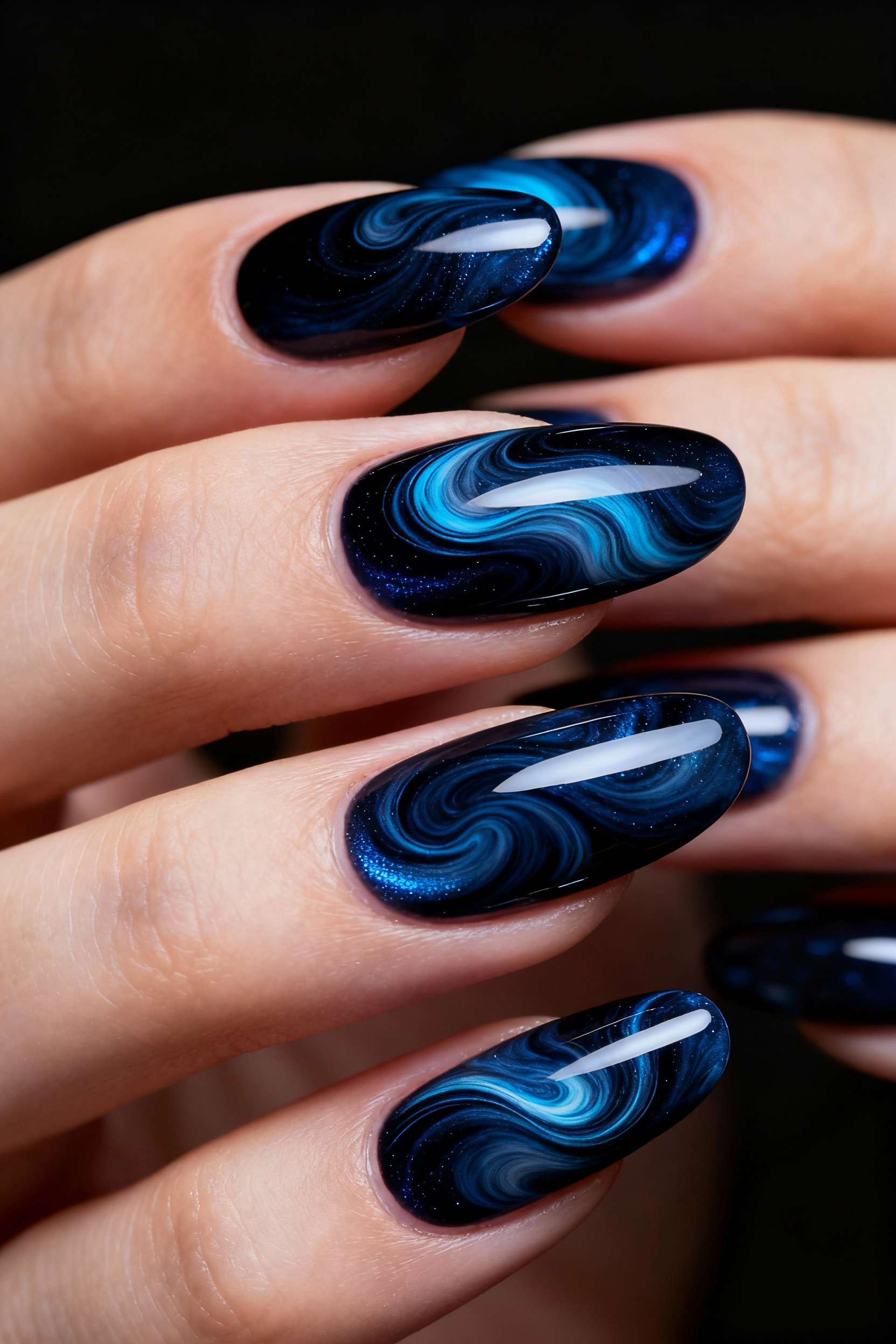 Midnight Blue Swirls