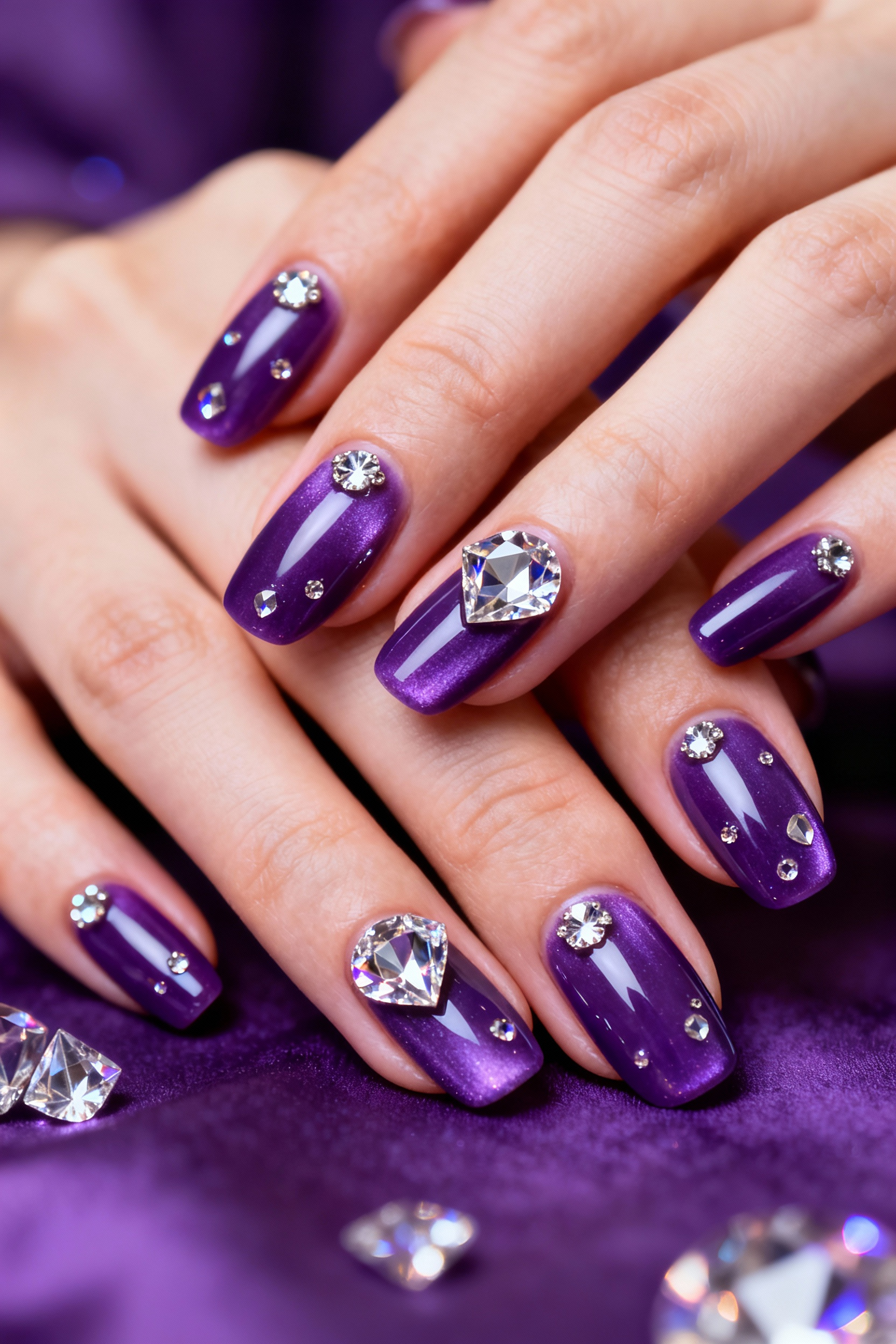 Purple Crystal Studs