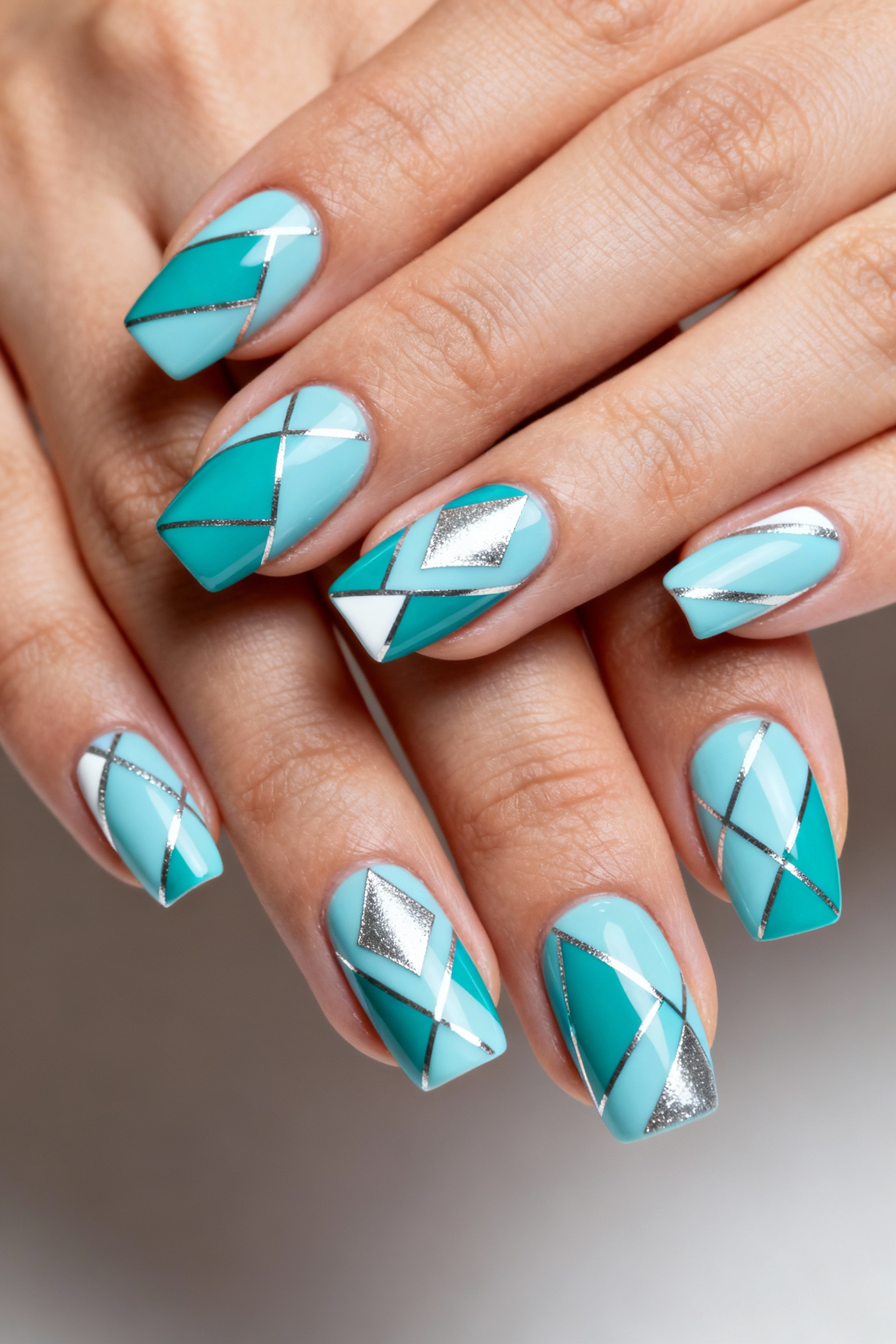 Teal Geometric Shapes