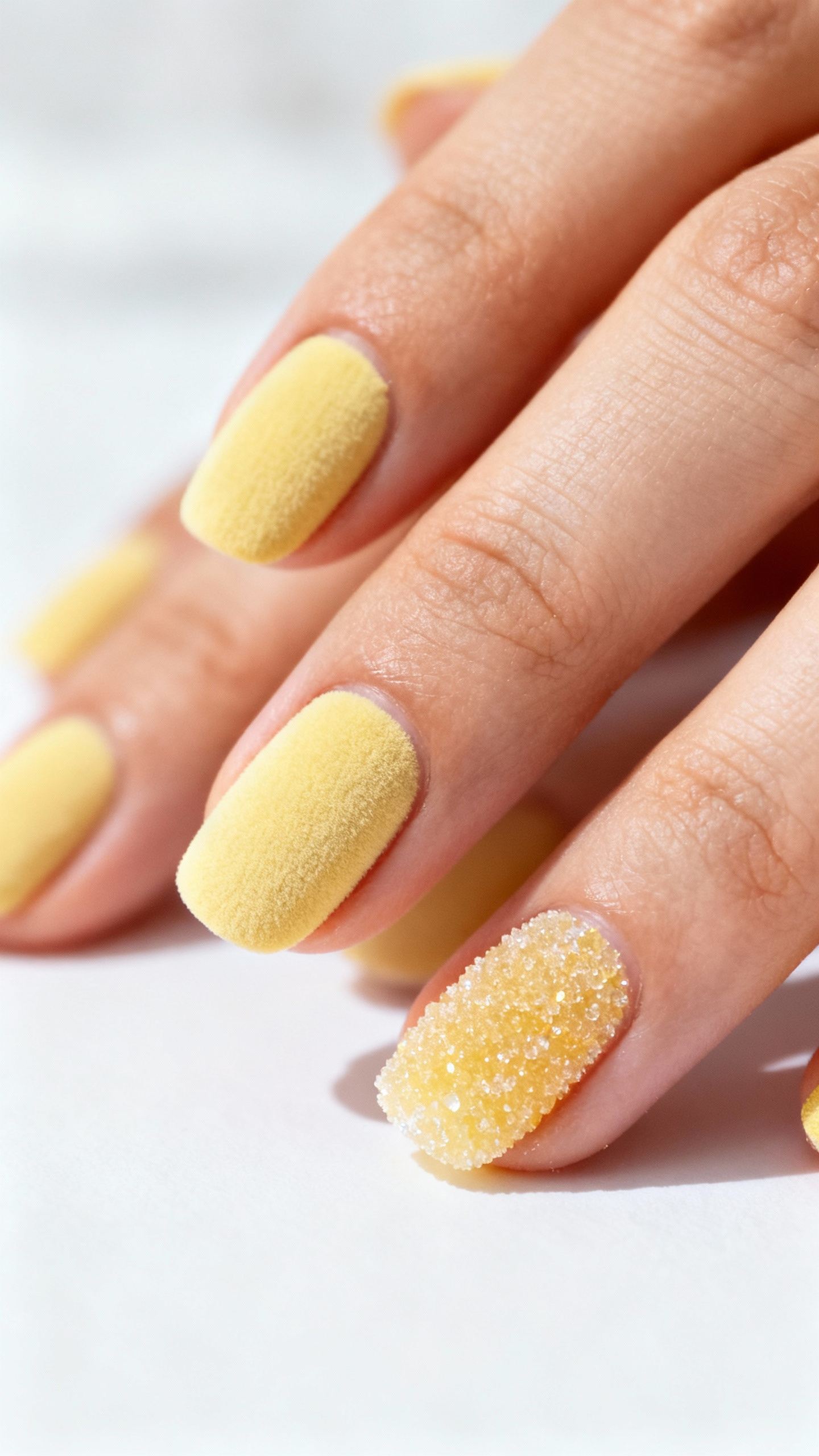 Textured Yellow Nails