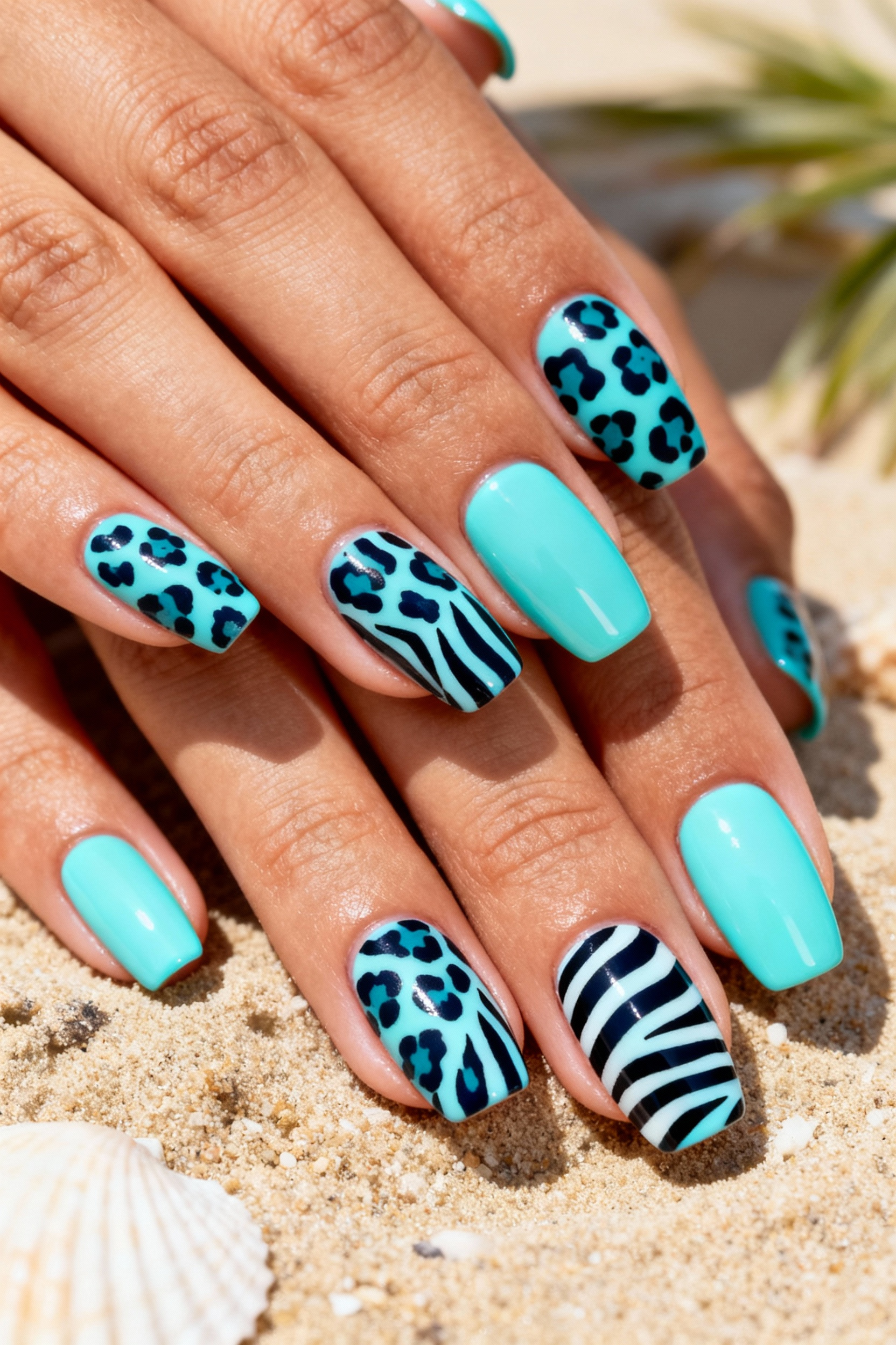 Turquoise Animal Print