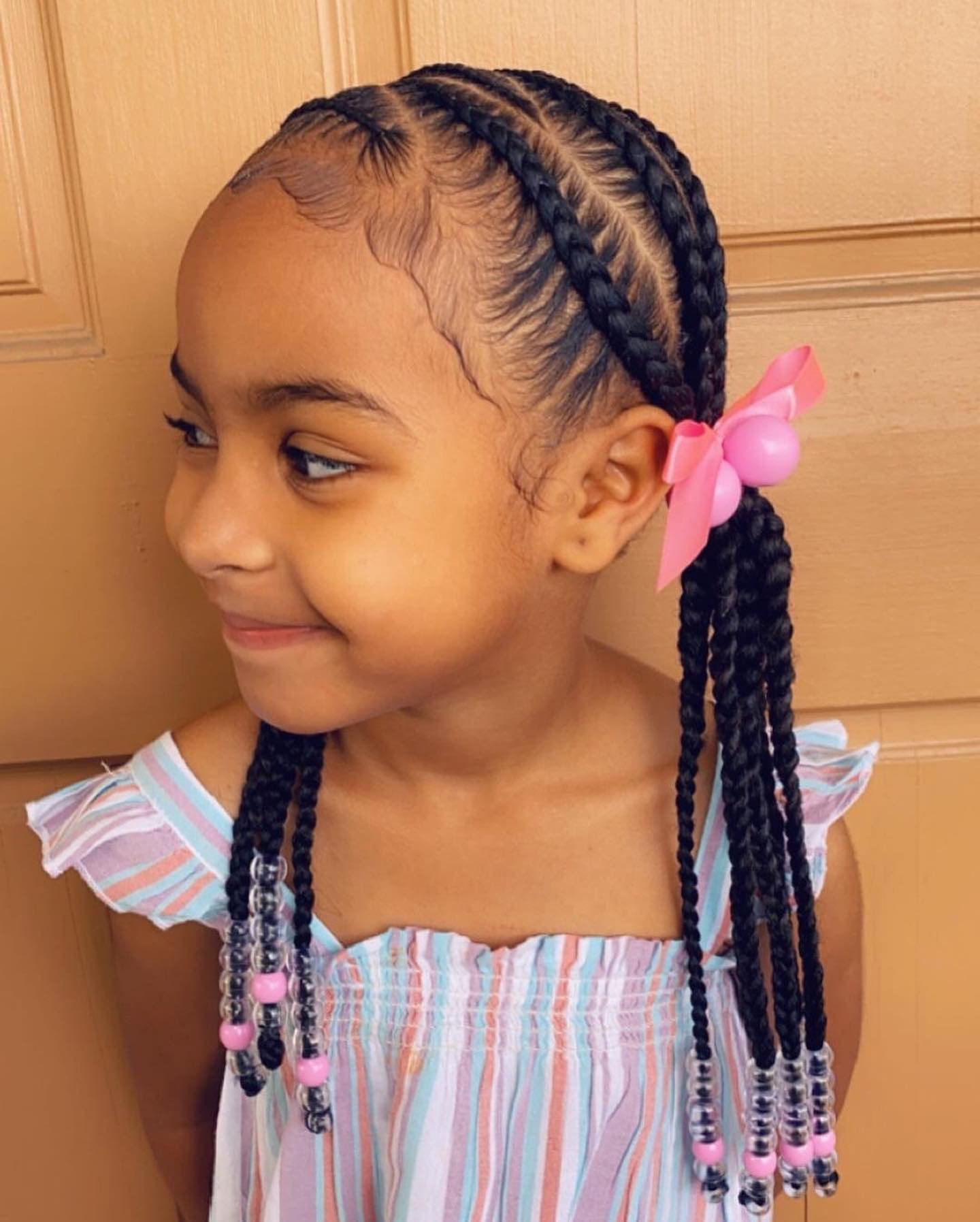 Beaded Cornrow Ponytail