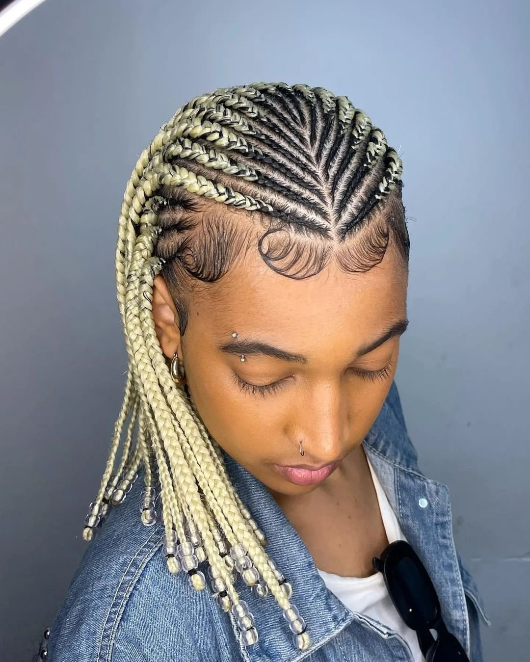 Blonde Two Layer Braids