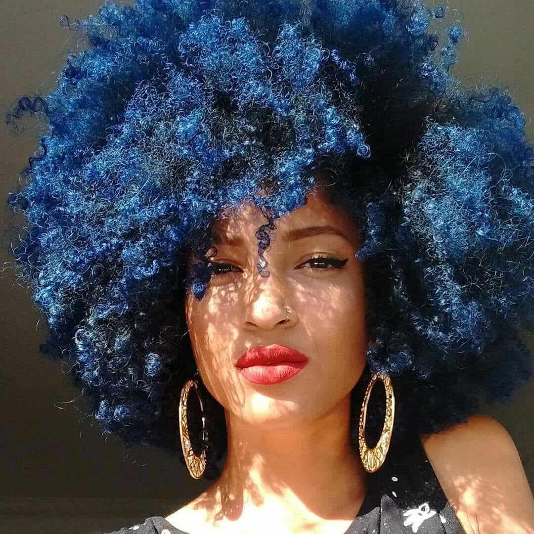 Blue Afro Hair