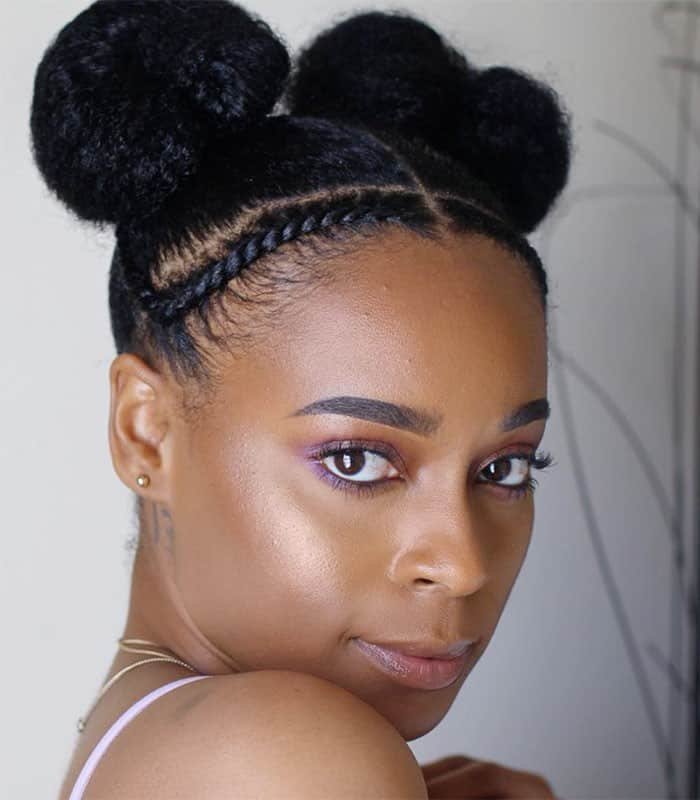 Cornrow Double Buns