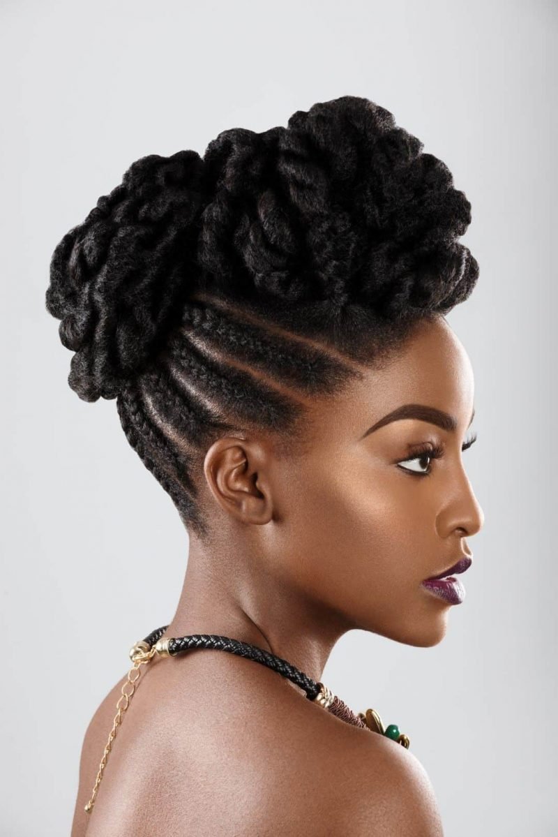 Natural Cornrow Rolls