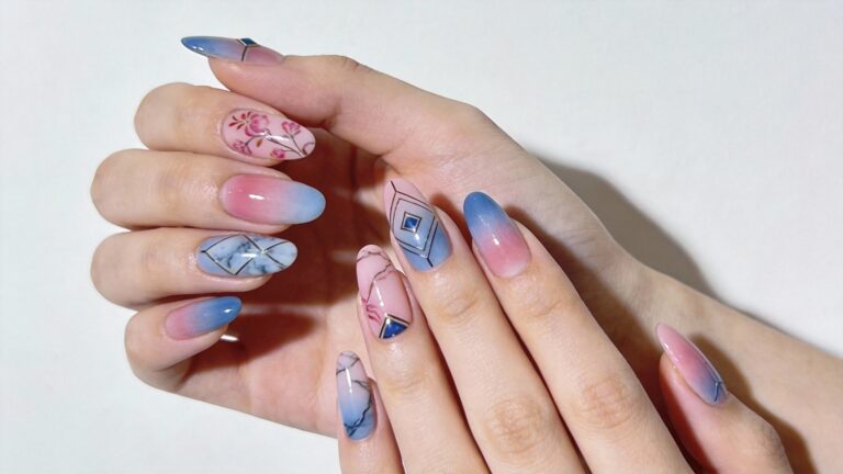 16 Adorable Pink and Blue Nail Designs You'll Love