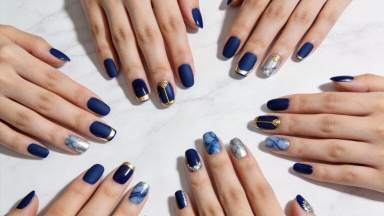 16 Navy Blue Nail Ideas You'll Want to Save