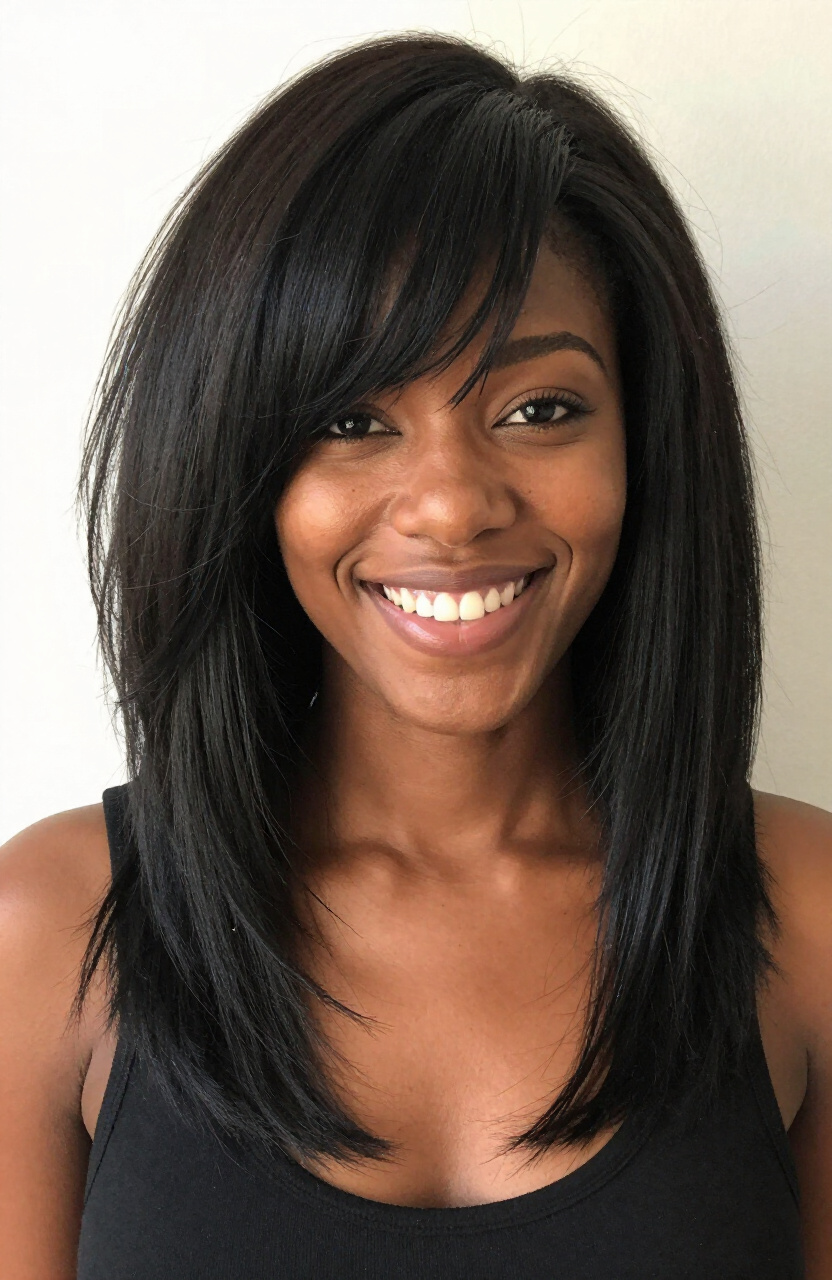 Asymmetrical Bang Style