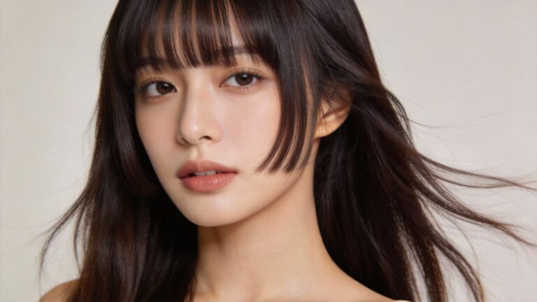 Curtain Bangs Hairstyles for Long Hair Women