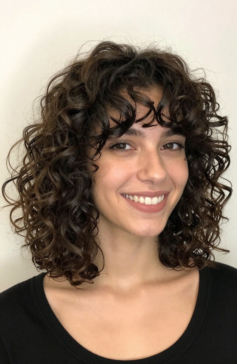 Layered Curly Bob