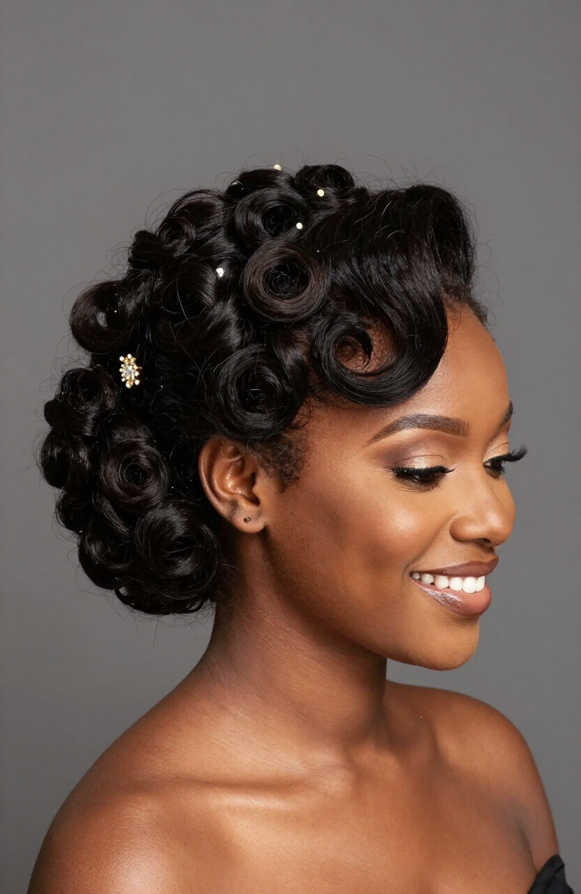 Layered Pin Curls
