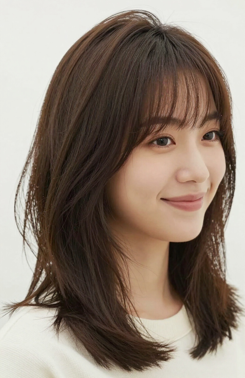 Side-Swept Curtain Fringe