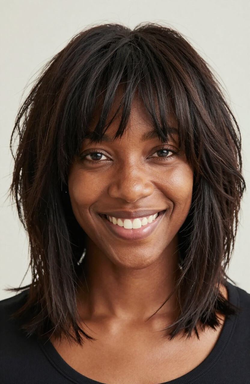 Textured Choppy Bangs