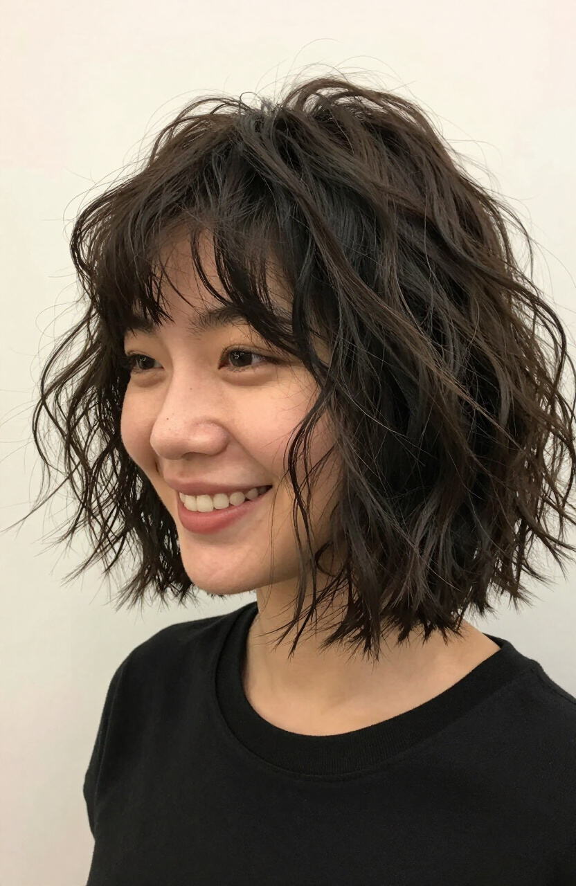 Tousled Chin-Length Bobs