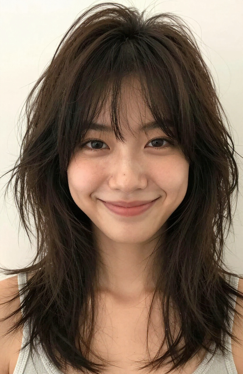 Tousled Curtain Bangs