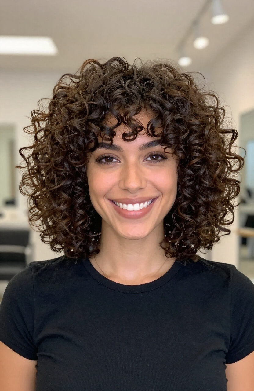 Voluminous Curly Bob