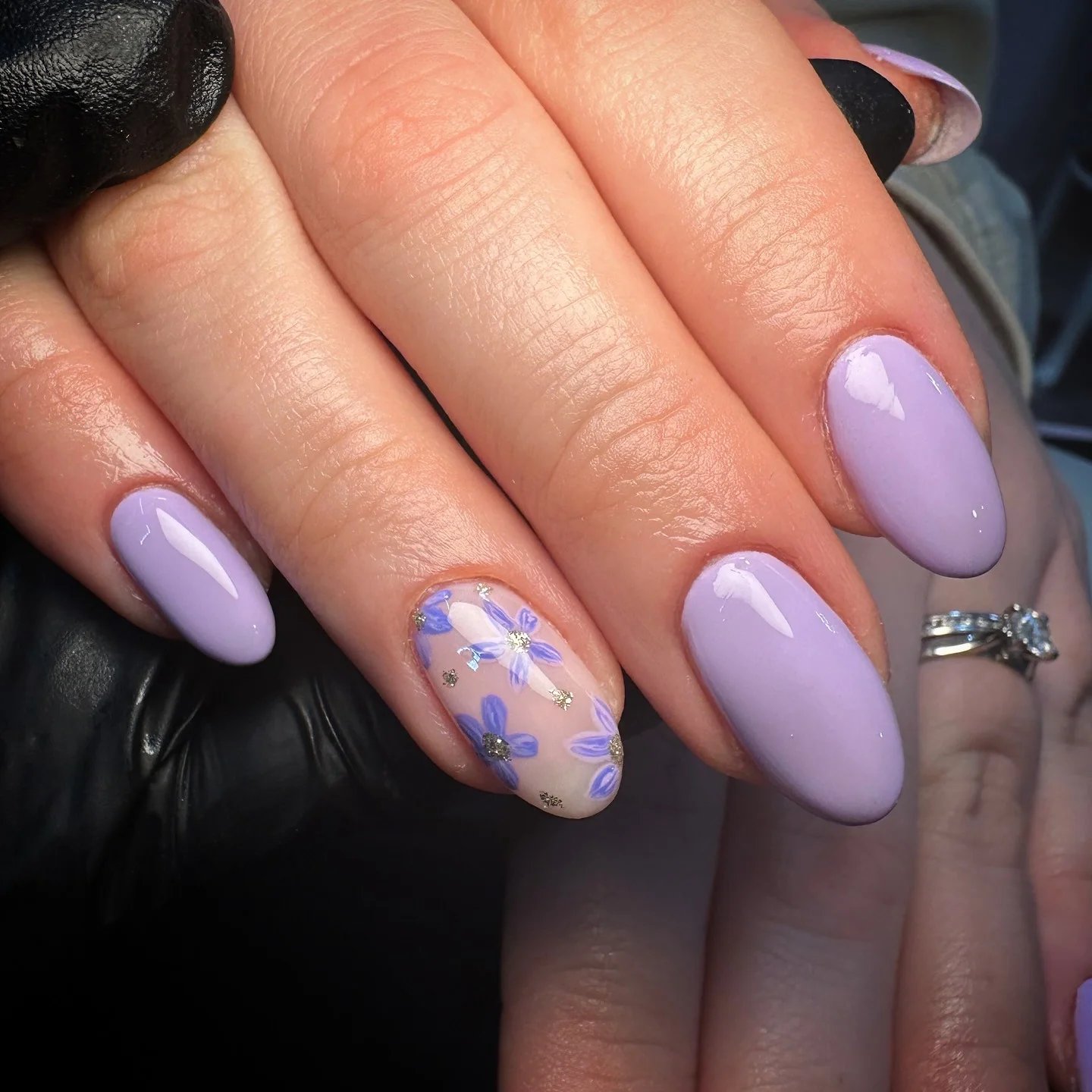 Almond Floral Nails