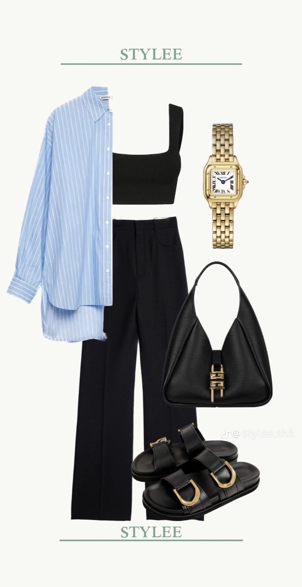 Black Striped Spring Look