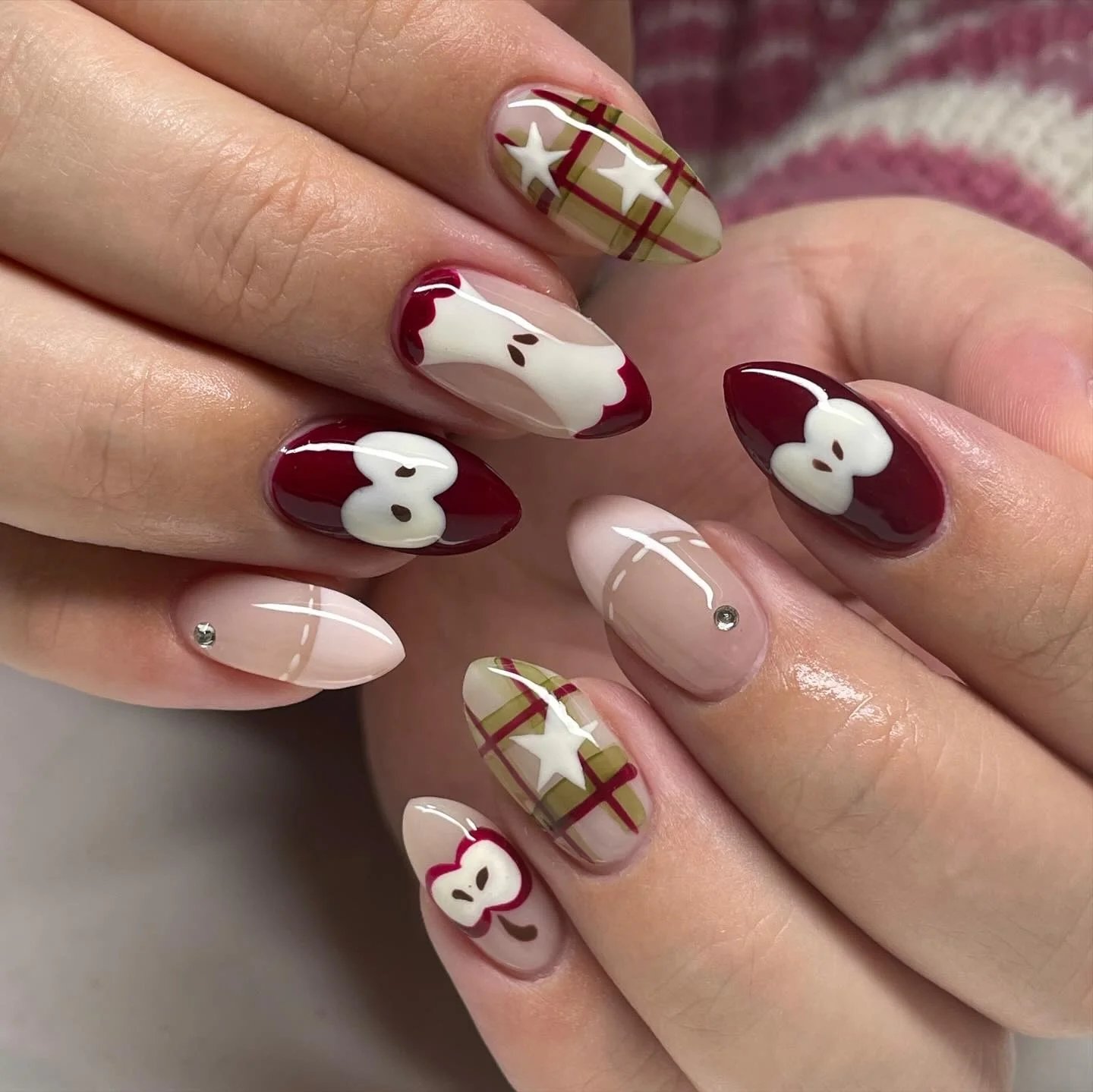 Burgundy Apple Nails