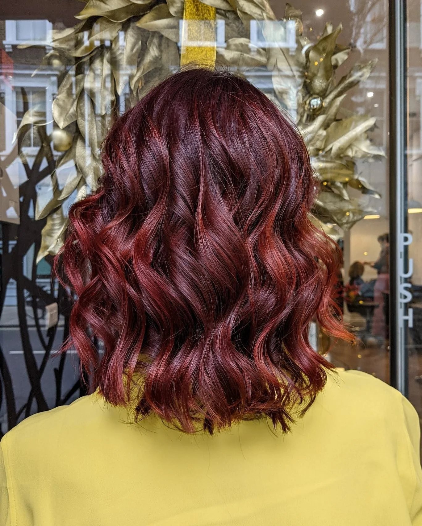 Burgundy Wavy Lob