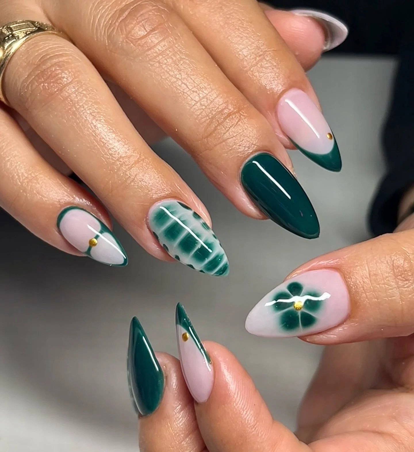 Emerald French Almond Tips