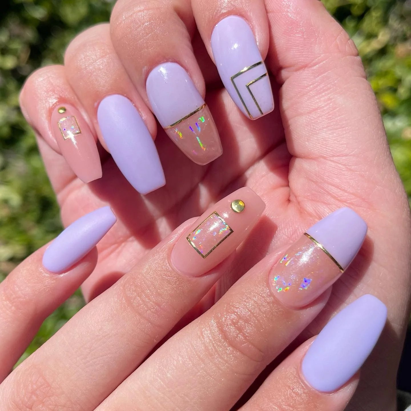 Foil Geometric Nails