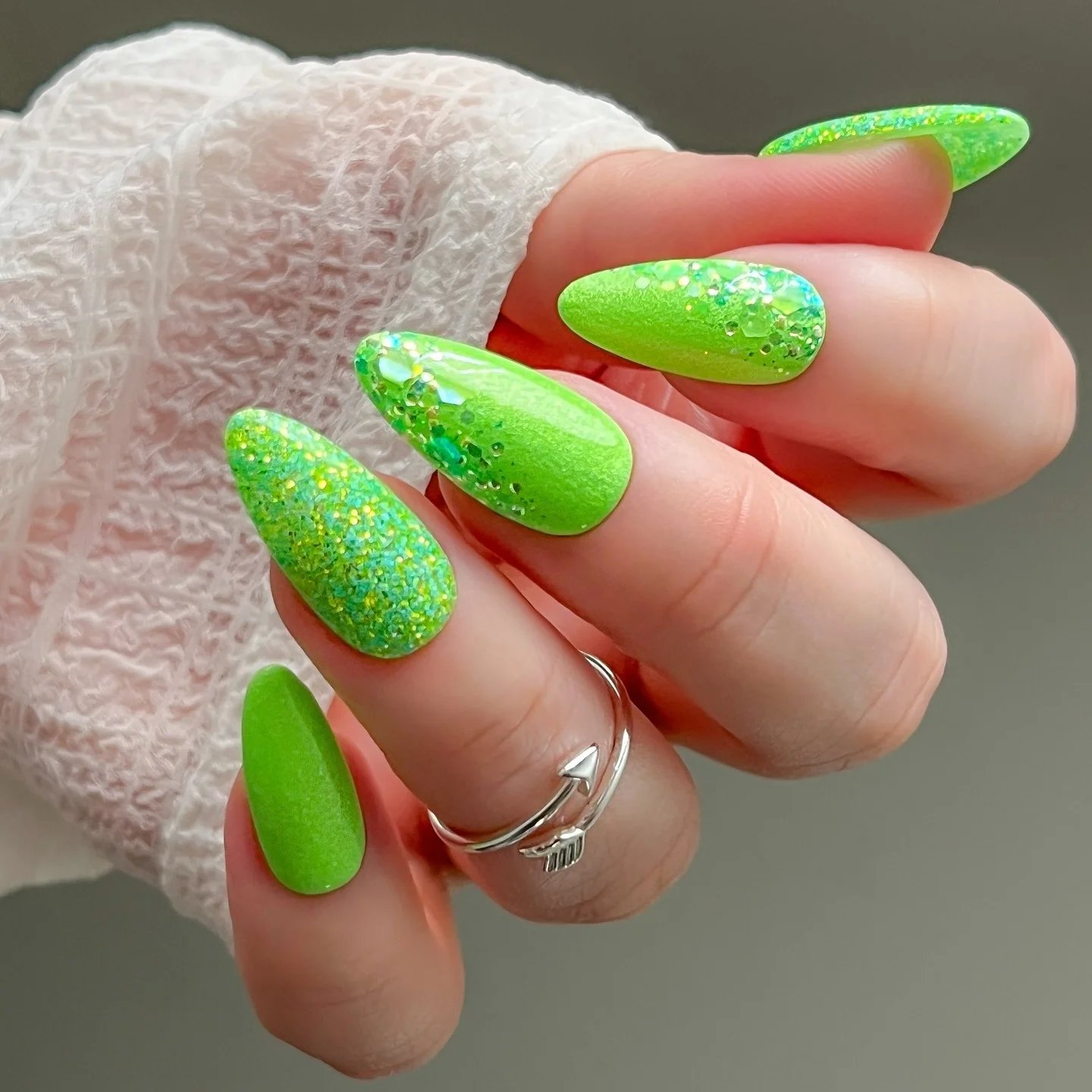 Glitter Almond Nails