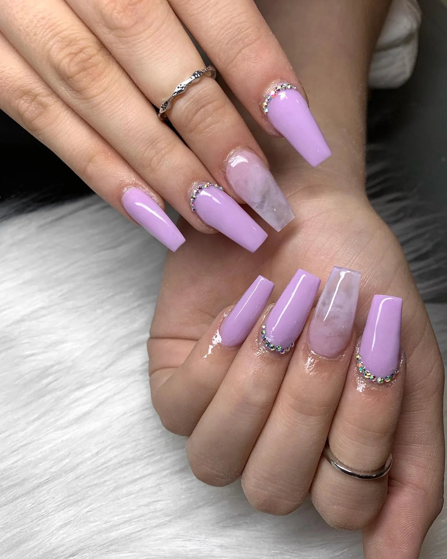Lilac Coffin Crystal Cuticles
